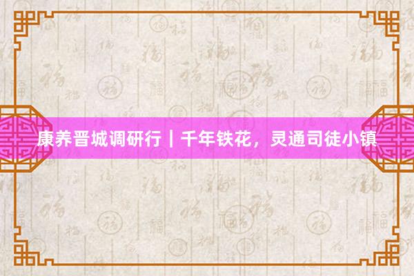 康养晋城调研行｜千年铁花，灵通司徒小镇