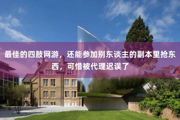 最佳的四肢网游，还能参加别东谈主的副本里抢东西，可惜被代理迟误了