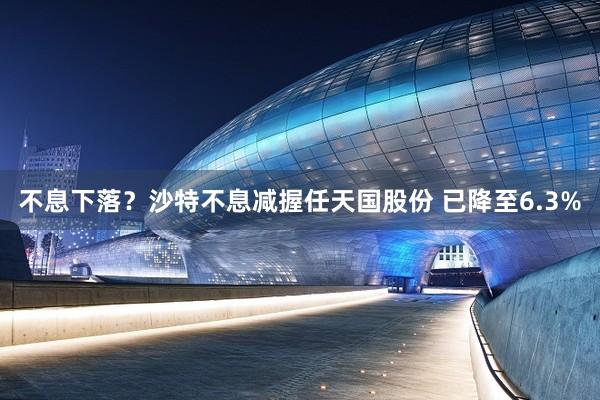不息下落？沙特不息减握任天国股份 已降至6.3%