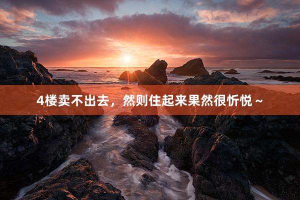 4楼卖不出去，然则住起来果然很忻悦～